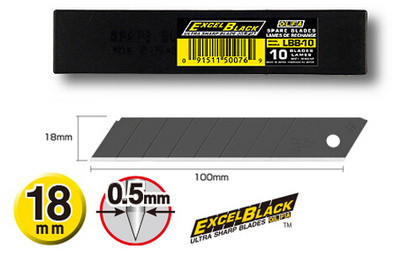 Japan imported Ailihua LBB-10 large wallpaper black steel blade LBB10K 18mm black blade