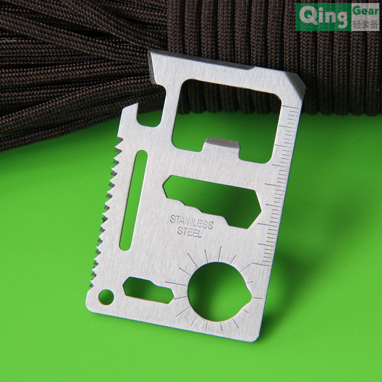 Outdoor stainless steel multifunctional card EDC carry multipurpose wallet tool card camping survival card