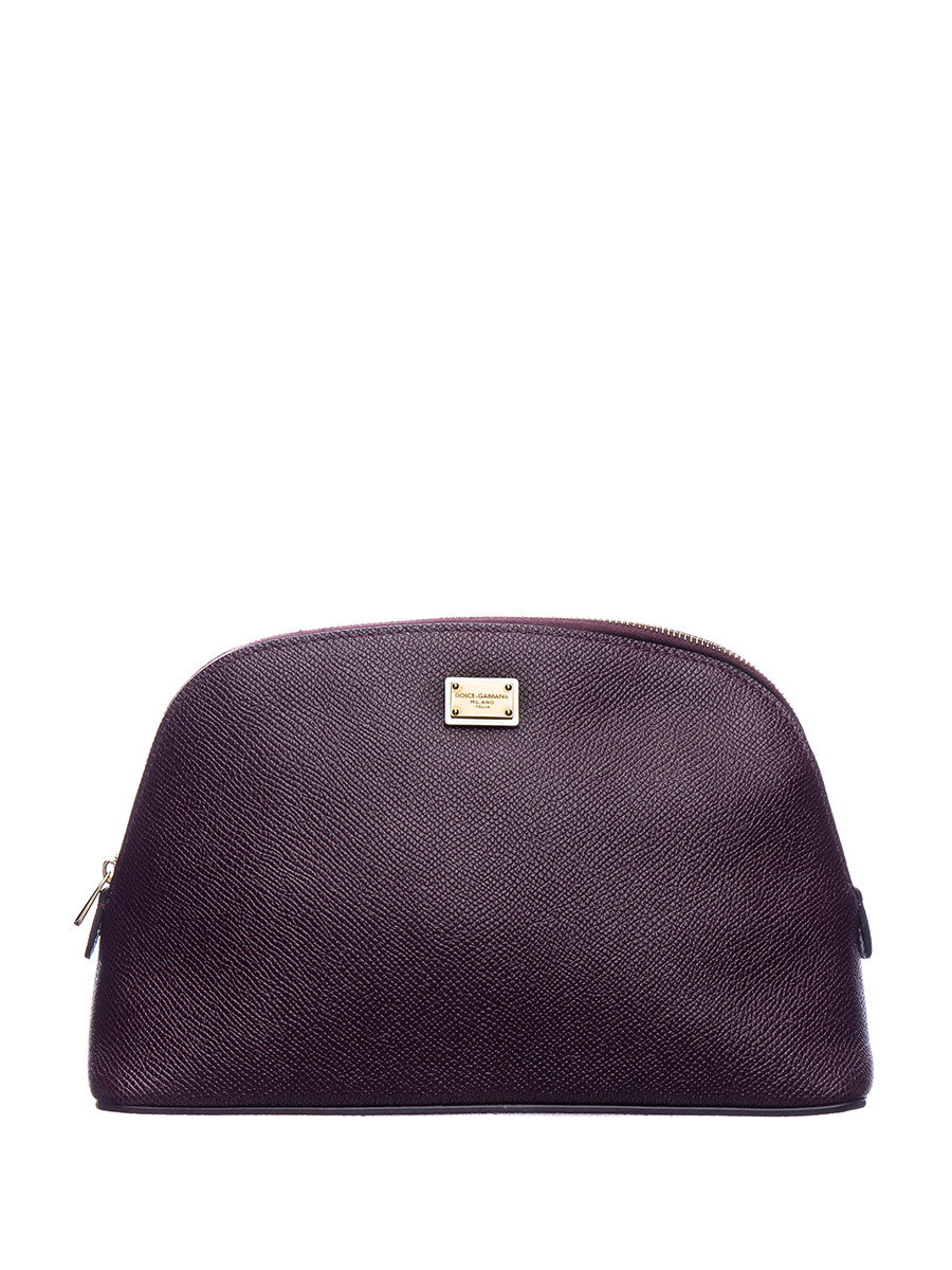 Dolce&Gabbana 深紫铭牌饰饺子造型大号收纳包