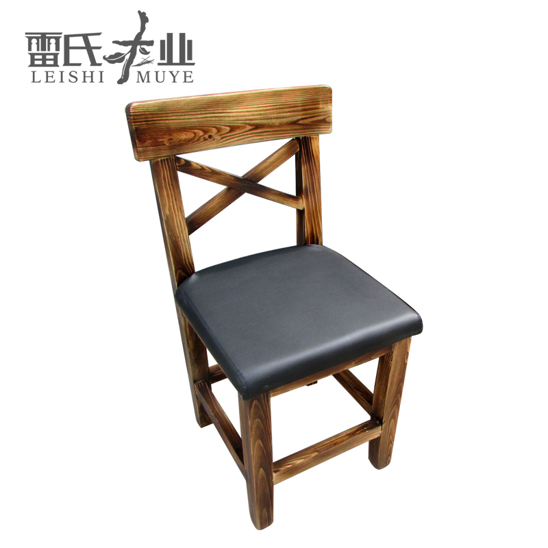 Solid Wood Leaning Back Chair Hotel Dining Chair Short Stool Home Dining Dining Dining Room Wood Chairs Office Chair Retro Chair