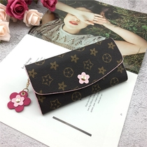 Wallet woman long section 2021 new stylish folding soft leather clip retro ancient European and American zipped zero money bag small florist hand bag