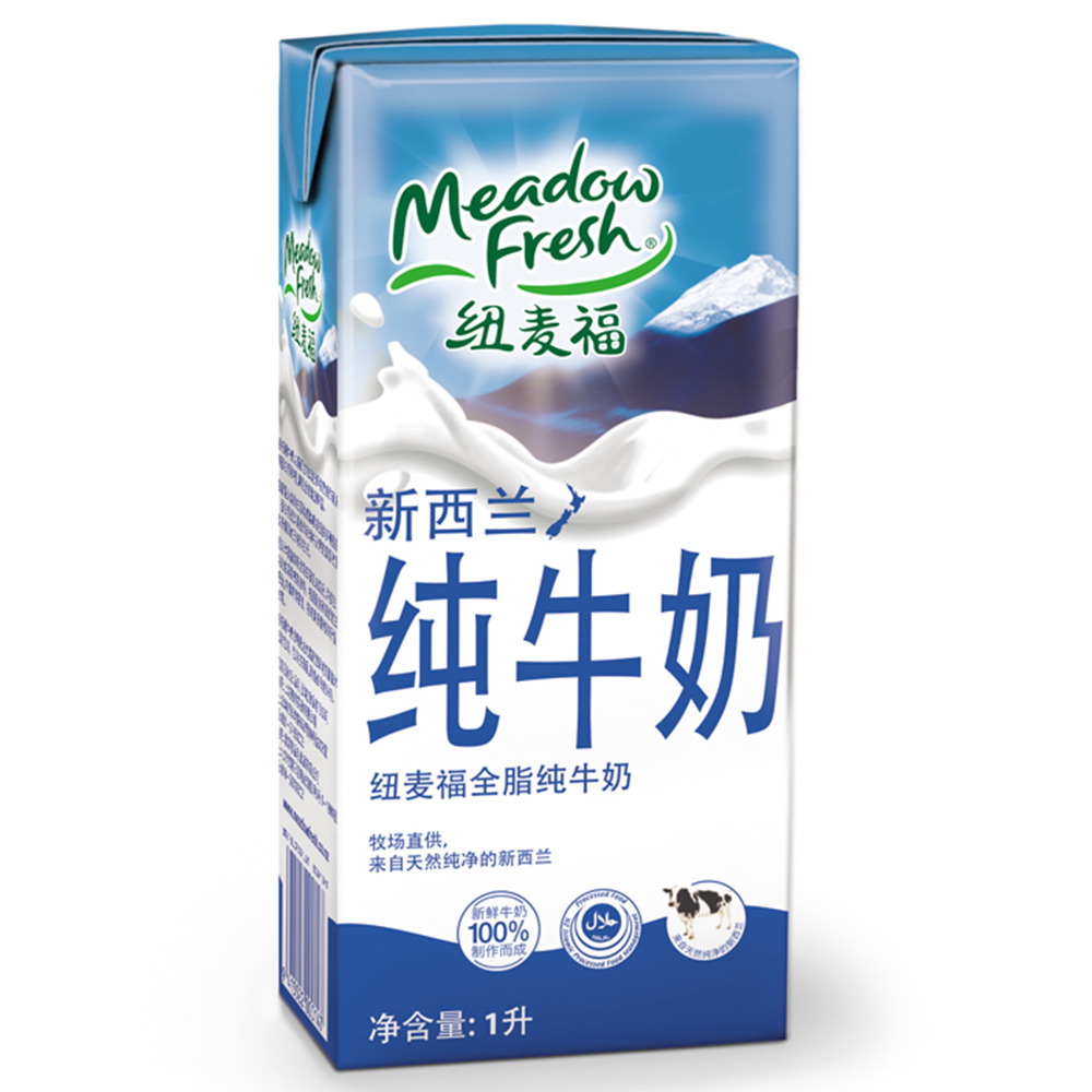 【天猫超市】新西兰 原装进口 纽麦福全脂纯牛奶1L/盒 天然无添加