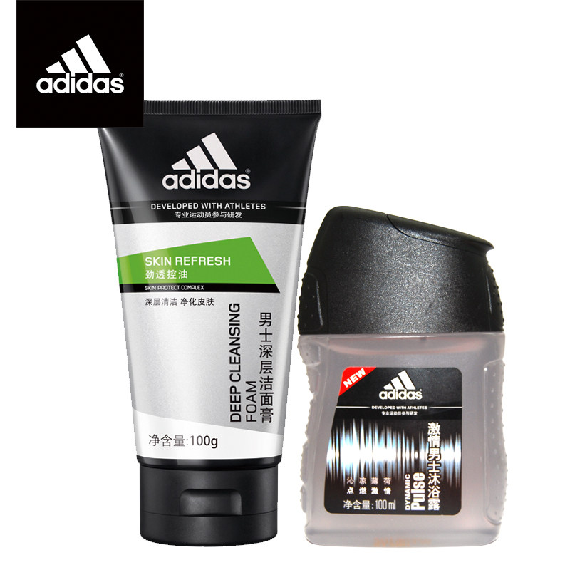 【天猫超市】阿迪达斯男士洗面奶 劲透控油 深层洁面膏100g大包装