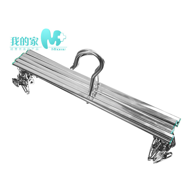 Stainless steel 4-clip pants rack Cross pants clip folding hanger drying denim drying rack four-head clothespins