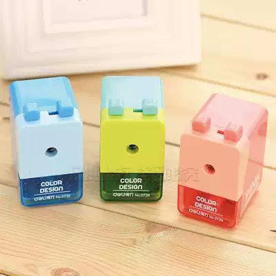 Deli 0739 pencil sharpener Student cute pencil sharpener Creative safe and affordable pencil sharpener Colorful double button sharpener