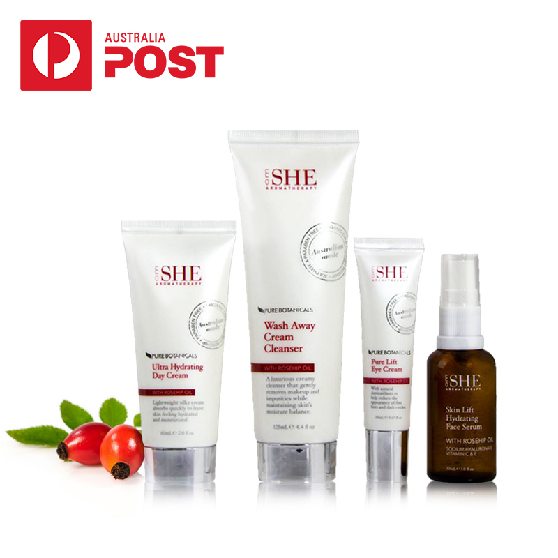 OM SHE超保湿日霜60ml+紧肤精华30ml+纯眼霜20ml+洁面乳125ml套装