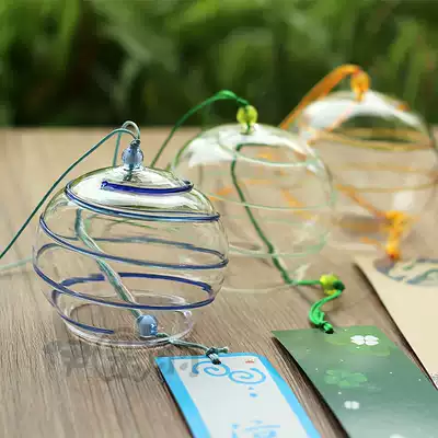 Graduation gift under the tree Japanese glass and wind hanging decoration car decoration door decoration blue silk Wind Bell classmate gift