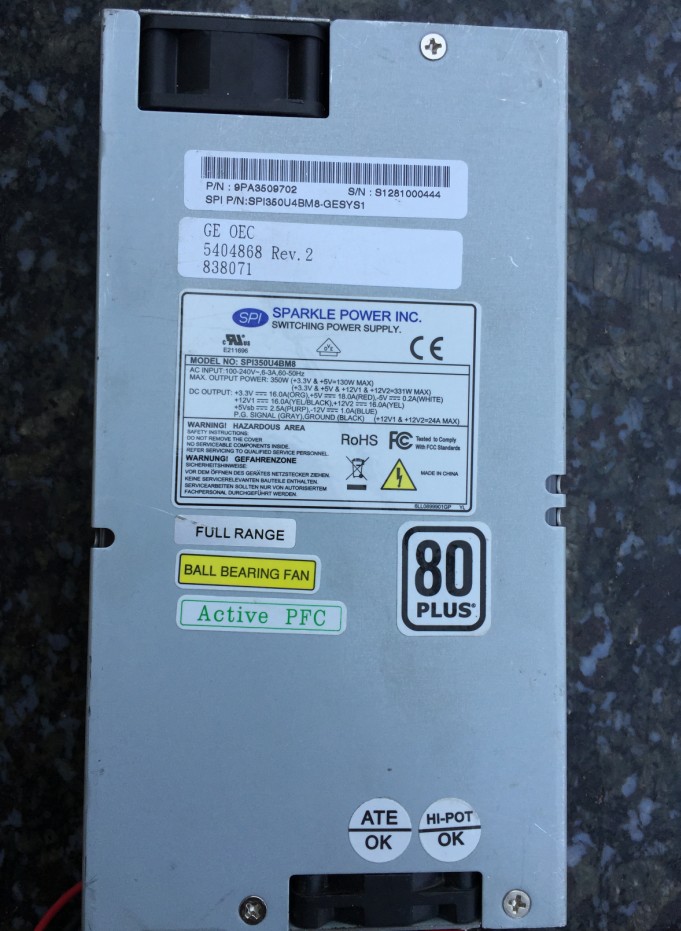 Original SPI350U4BM8 80PLUS PFC Rated 300W 1U Server Power Shanghai Stock