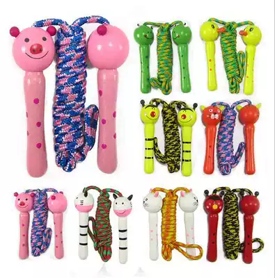 Wooden cartoon children skipping rope kindergarten toys professional adult skipping early education children's toys children skipping rope