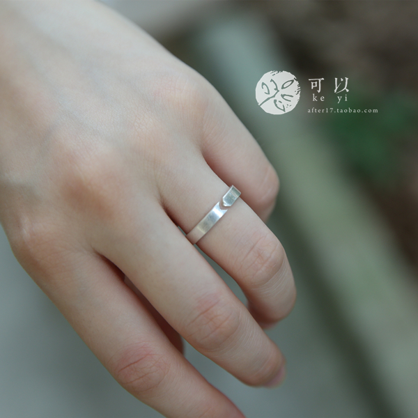 (small island handmade) (daylight and frost) foot silver pure handmade ring ring can be paired