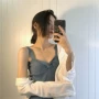 Mùa hè Hàn Quốc phụ nữ gà rán hoang dã đáy áo dây đeo chủ đề hoang dã đan chéo mỏng vest nữ thời trang nữ