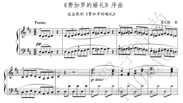 Mozart, Figaro's Wedding Overture for piano solo