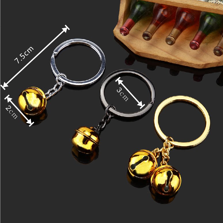 Key Ring Pendant Pendant Copper Bell Pan Round Pet Chain DIY Handmade Accessories Gold Silver Color Small Bell Pan