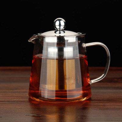 Household transparent heating heating glass large capacity stainless steel filter teapot teapot tea cup