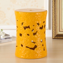 American European-style New Chinese-French dressing shoe stool Flower and bird ceramic drum stool Drum pier embroidered pier Antique stool