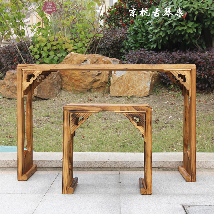 Gyeonghang Guqin Table Hollowed Engraving Guqin Table Retro Tea Table Custom Guqin Table Benches Custom Guqin Table