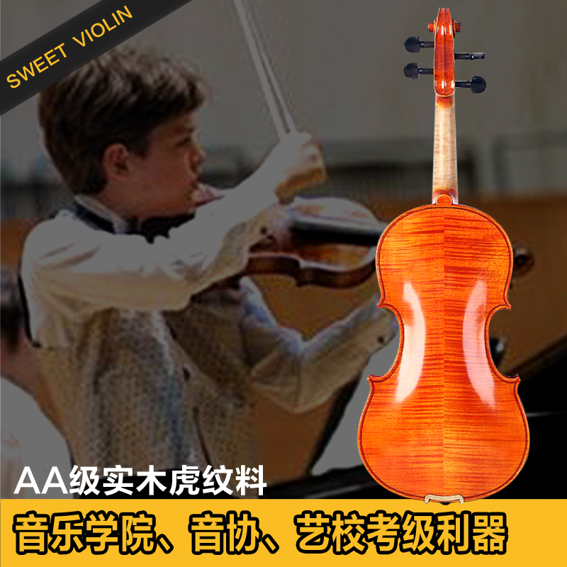 Switt High-end All-handmade Children Adult Solid Wood Practice Assays Exam Violin Model Complete AA Level Tiger Veins