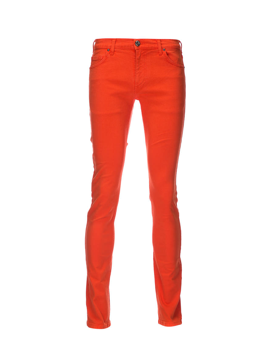 versace jeans 橙色直筒休闲长裤