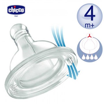 chicco 舒适哺乳-矽胶奶嘴Y字孔 大流量(2入)