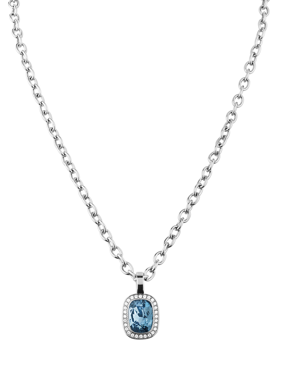 DYRBERG/KERN 银色繁星系列蓝色闪钻拼接项链