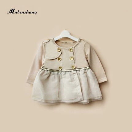 女宝宝春秋装新款0-1一2二3岁女童长袖连衣裙