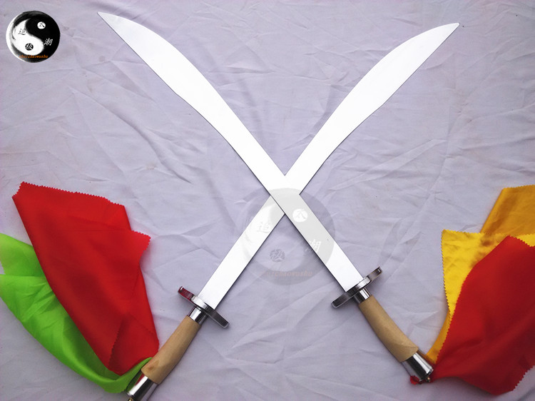 Martial Arts Double Knife Children Performance Knife Practice Knife Soft Knife Wood Lanknife Flower Knife In Old Age Brilliance Knife Unopened Blade