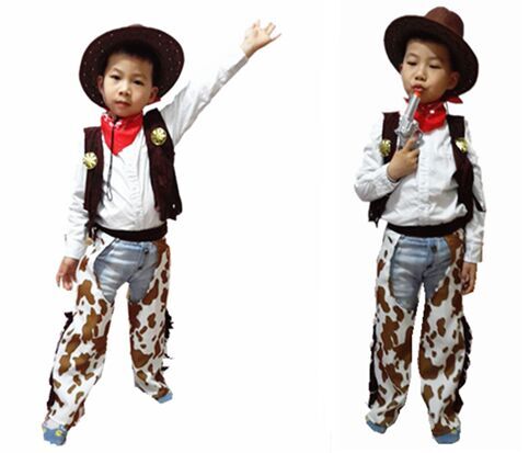 Cowboy busy children perform male girl's western denim kindergarten to perform dance performance costumes