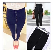 Quần legging xuân hè mặc quần nữ đơn thân mập mạp cộng với phân bón XL eo cao là quần thun co giãn mỏng