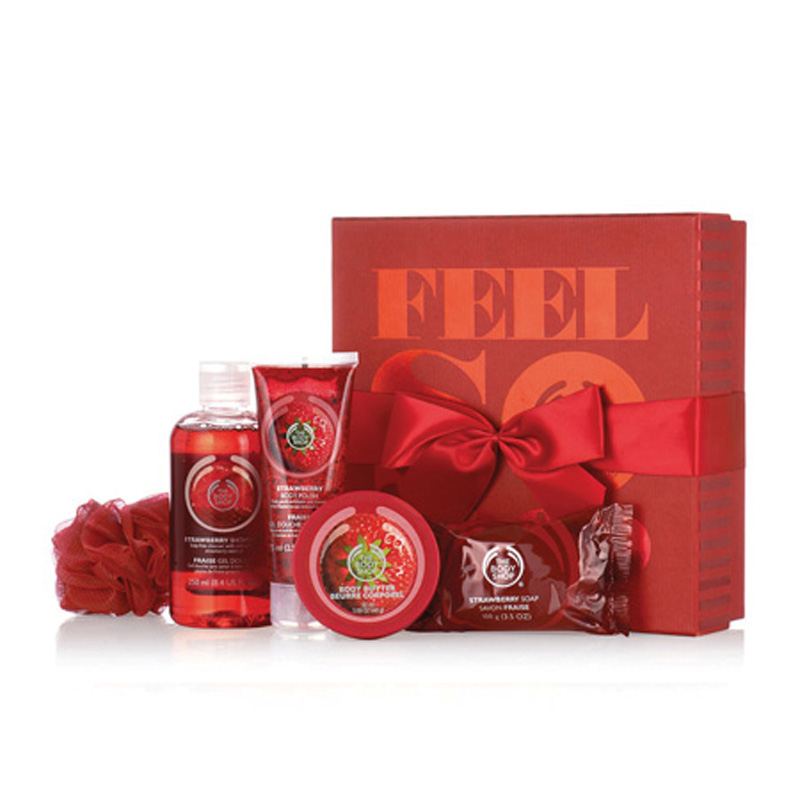 The body shop/美体小铺草莓身体护理套装五件套礼盒套装l礼物