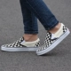 Vans SLIP-ON cờ đen trắng kẻ sọc một chân nam và nữ lười giày lười giày vải thông thường VN-0EYEBWW