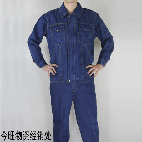 Cotton welding overalls denim long-sleeved men's suit thickened labor insurance clothing machine repair auto repair welding clothing factory clothing
