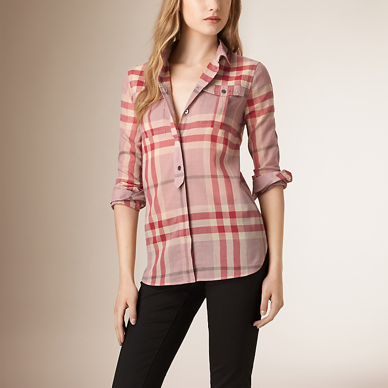 BURBERRY/博柏利褶缝格纹棉质衬衫 39899631