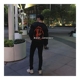 Vlone Friends Orange Big V Bóng chày phù hợp với các cặp đôi Châu Âu và Mỹ Fujiwara MA-1 Lightning Air Force Jacket áo dạ Trang phục Couple