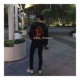 Vlone Friends Orange Big V Bóng chày phù hợp với các cặp đôi Châu Âu và Mỹ Fujiwara MA-1 Lightning Air Force Jacket