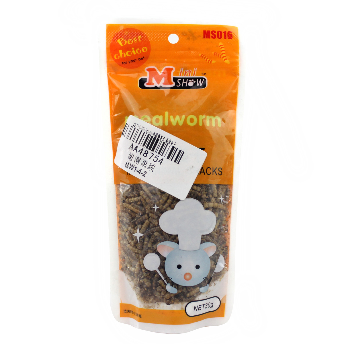 波奇网 小宠零食Minishow小宠零食面包虫干30g龙猫仓鼠零食面包虫