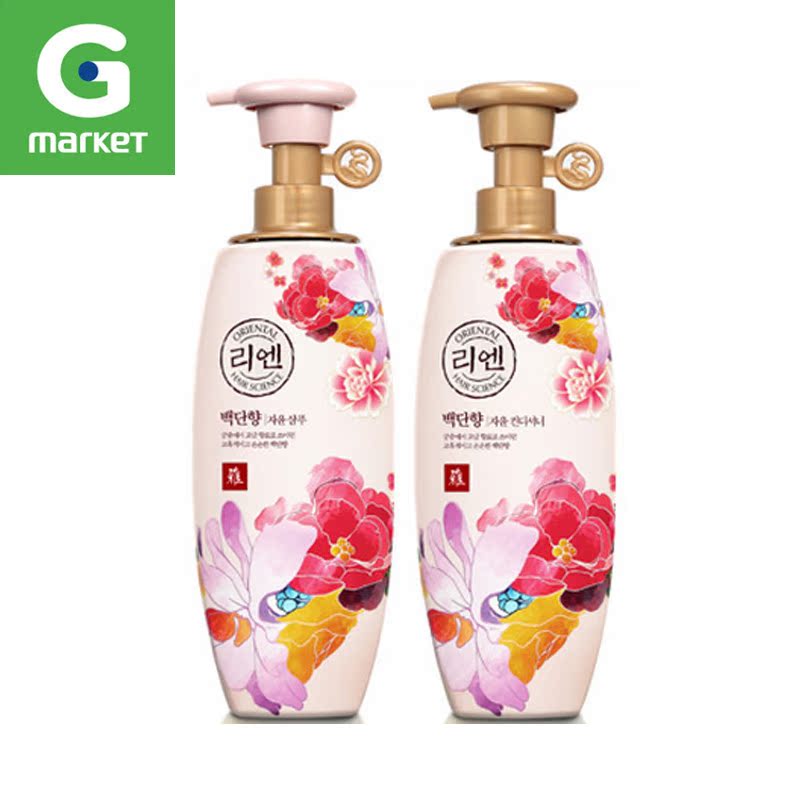 韩国正品LG[ReEn睿嫣]花香洗发水+护发素套装系列500ml白檀香