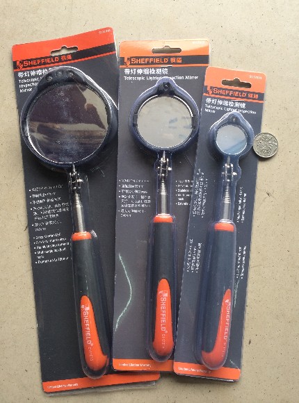 British Steel Shield medium-sized with lamp telescopic detection mirror car bottom inspection mirror with lamp universal detection mirror