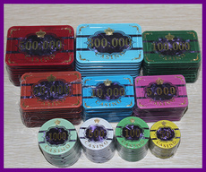 Фишки 【睿腾】百家乐筹码套装 防伪亚克力筹码水晶码705片现货