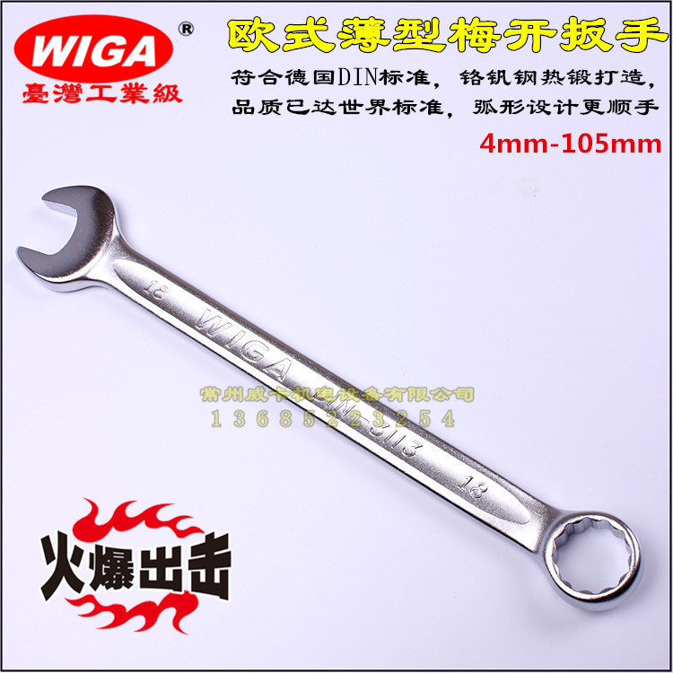 Power Steel Import Dual-use Wrench Plum Open Wrench Single Plum Wrench 23-32mm Slim Eurostyle Wrench