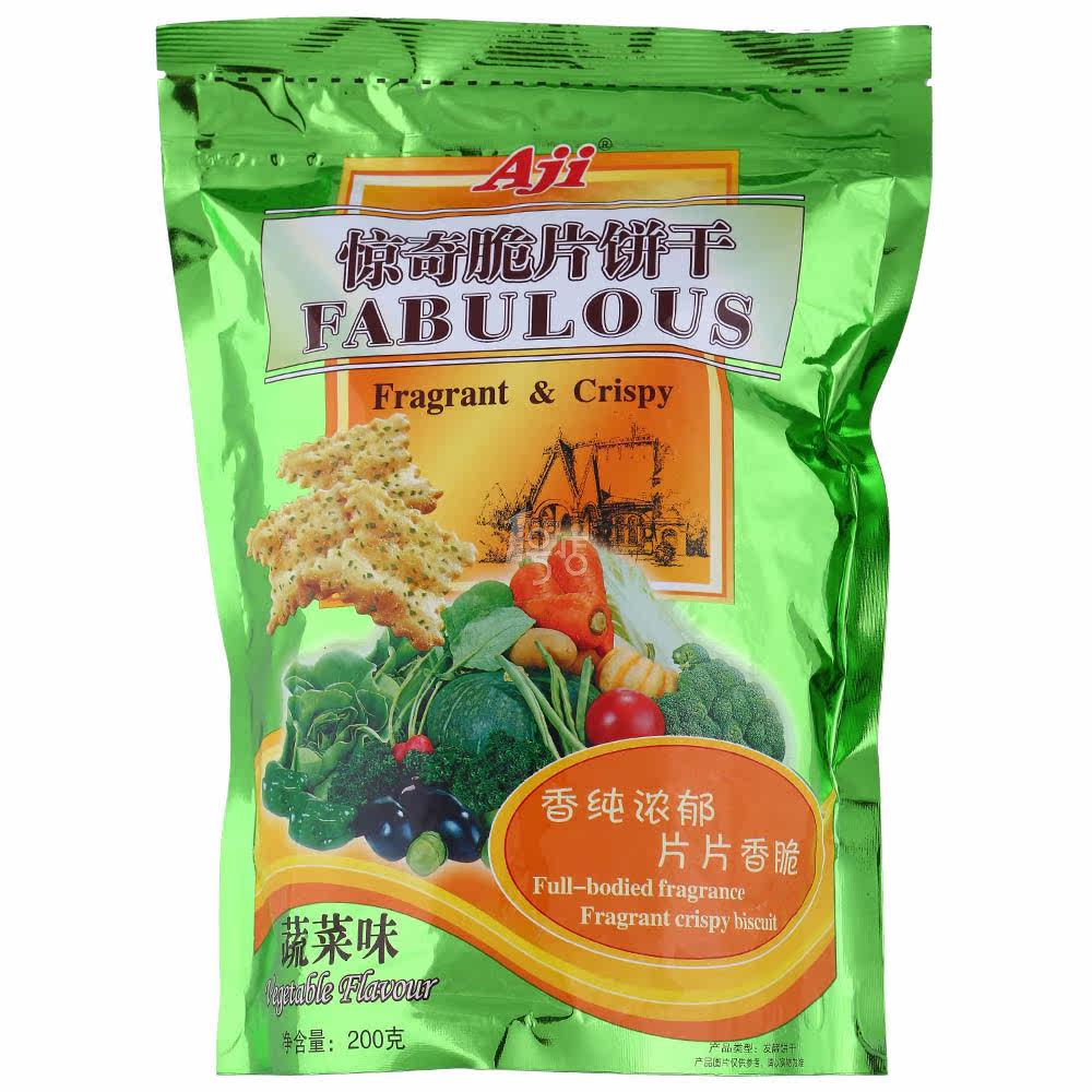 Aji尼西亚特鲜蔬菜惊奇薄脆饼干 200g/袋