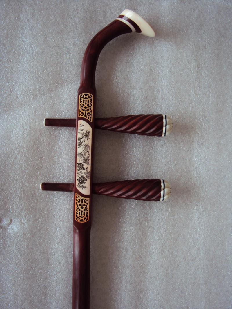 Red sandalwood erhu pole high hu pole Yuehu pole flower drum large cylinder flat round pole factory direct dry throwing process