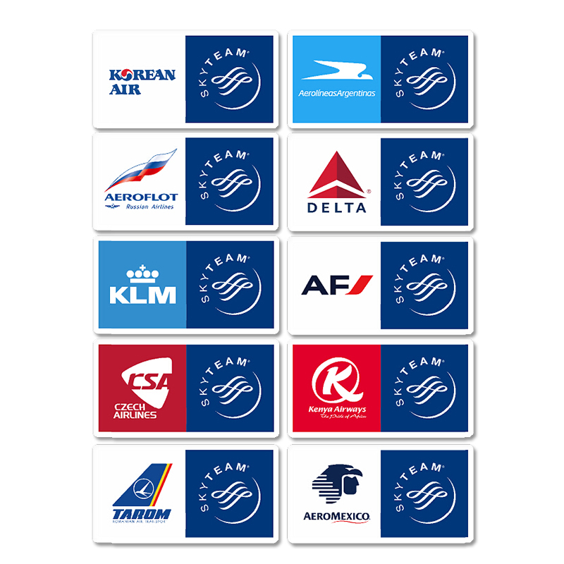 I Love Flying | Skyteam Member Airline Logo Full-Page Waterproof Travel Suitcase Sticker