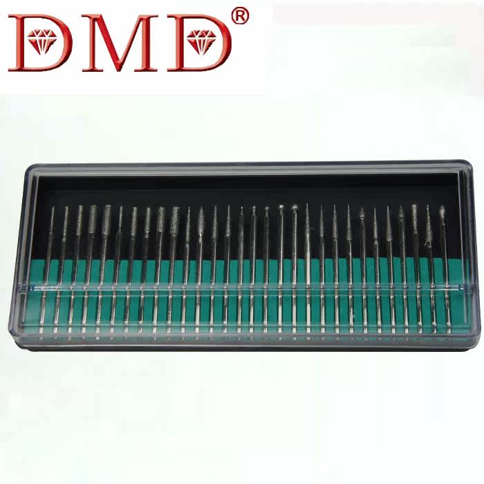 Factory direct DMD high-grade diamond grinding head 30pc metal jade grinding rod 2 35mm handle diamond grinding needle