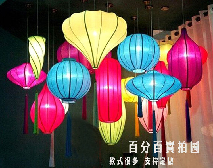 Spring Festival Supplies Decoration Bar Company Scene Decoration Classical High-grade Fabric Lantern New Year Wedding Decoration - Taobao