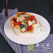 Custom-made man coffee simulation food model simulation crispy fruit salad model fake dish decoration dish mold props