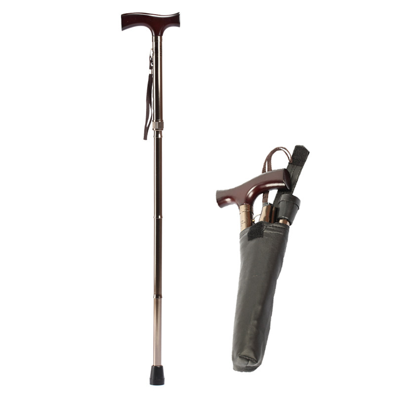 鱼跃老人拐杖YU830便携登山手杖 折叠式五档调节助行器高档铝合金