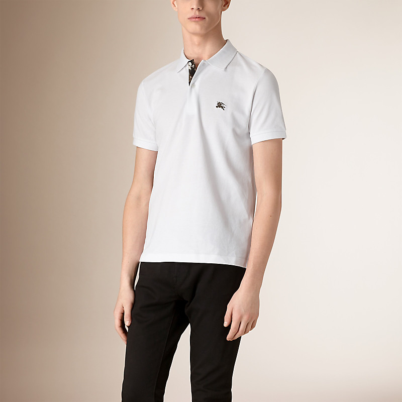 BURBERRY/博柏利迷彩开襟珠地网眼布棉质 Polo 衫 40003711