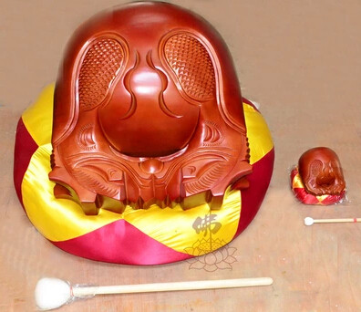 Taiwan Bo Neng Tang wooden fish 36 cm Taiwan-made fish carving Gui Nanmuyu temple Buddhist class recites drums Dharma instrument Boyuan Pavilion