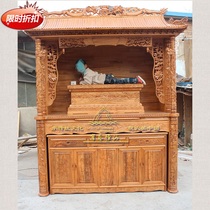 191 double dragon pillar roof niche set cabinet Buddhist niche standing cabinet Buddhist hall design solid wood Buddhist niche sacred building offering table