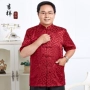 Mùa hè Tang phù hợp với nam trung niên áo khoác thường Trung Quốc màu rắn gió phù hợp với nam phù hợp với vải thô áo sơ mi quốc gia đồ bộ đẹp